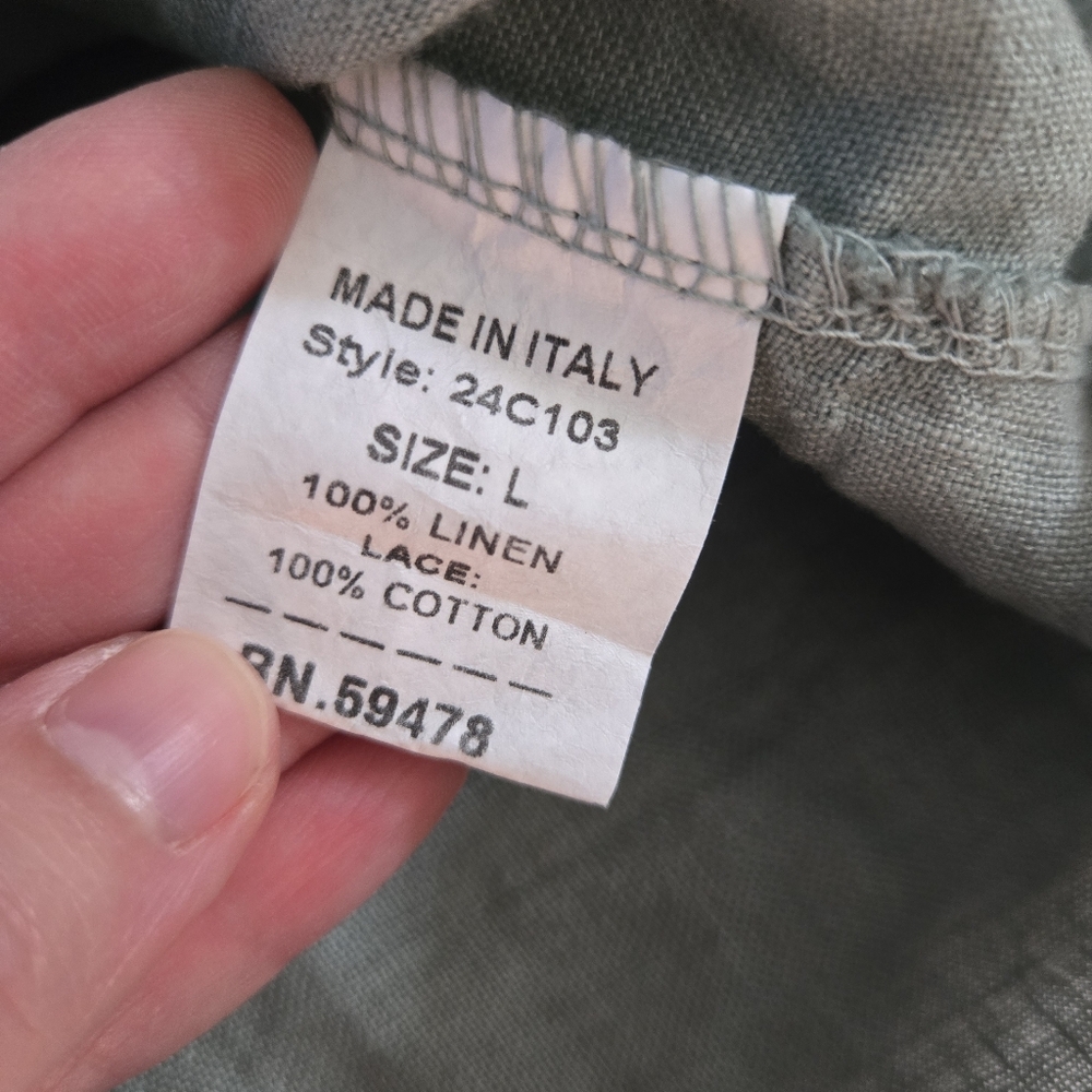 Francesca Bettini 100% Linen sleeveless button down made in Italy sz L - Picture 2 of 7